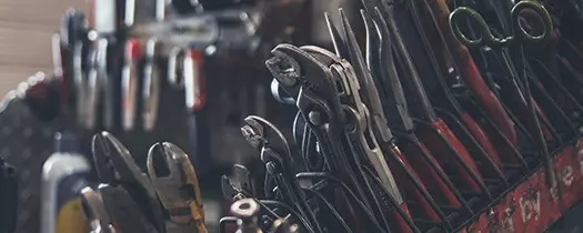 rack of mechanic tools